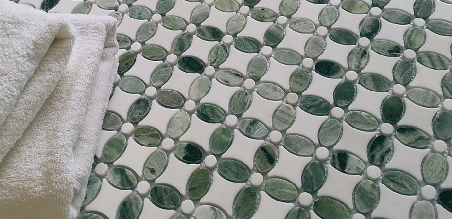 Green marble mosaic