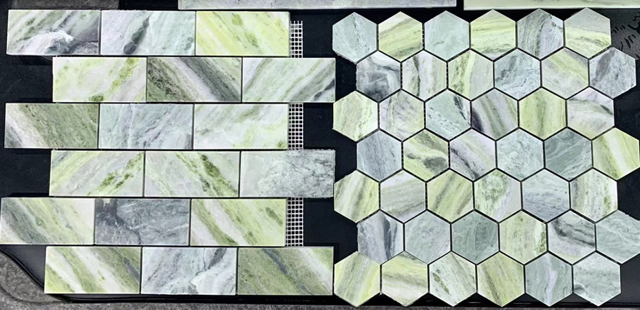 Green natural marble mosaic