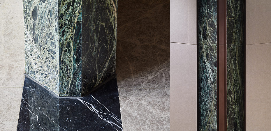 Silver Tundra marble & Verde Alpi marble