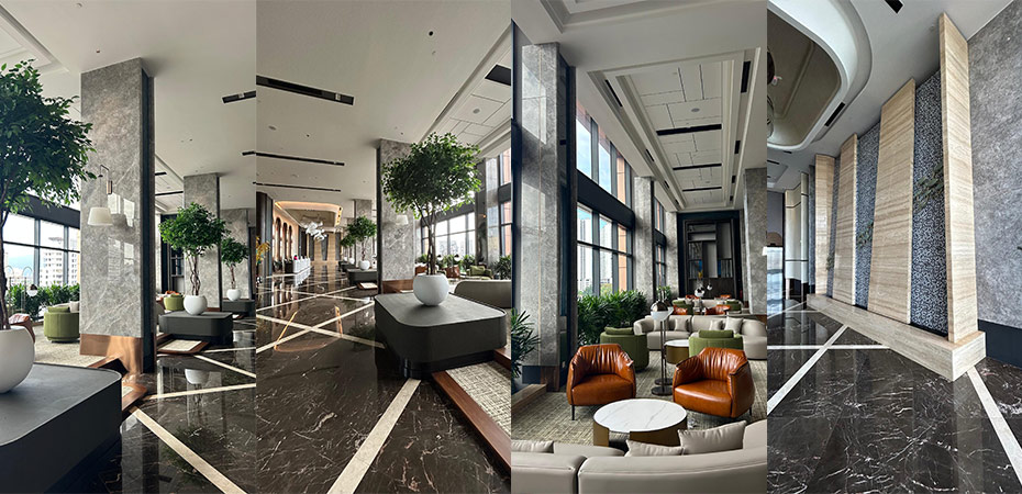 Grey Emperador & Saint Laurent marble & Omani Beige marble