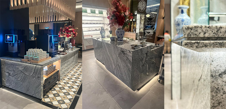 Viscount White Granite countertops