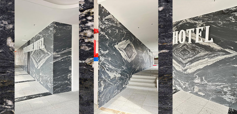 Cosmic Black Granite – Hotel Façade Wall