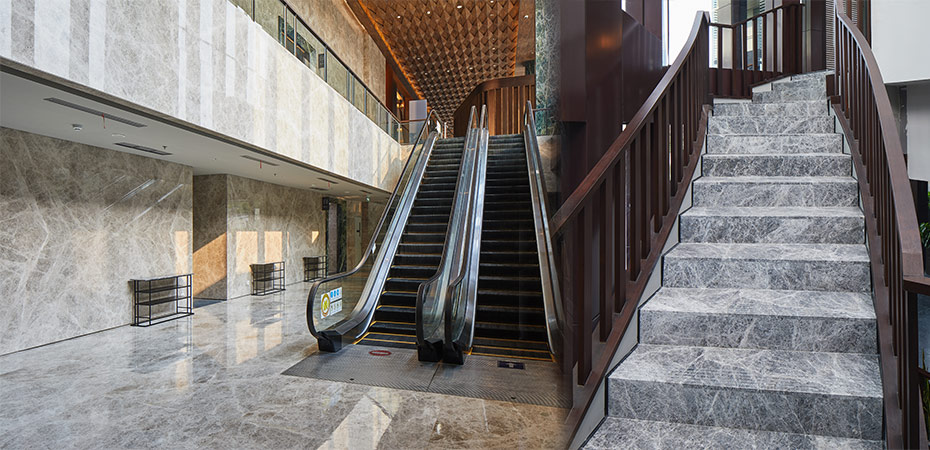 Silver Tundra grey marble flooring and wall decoration & stairs