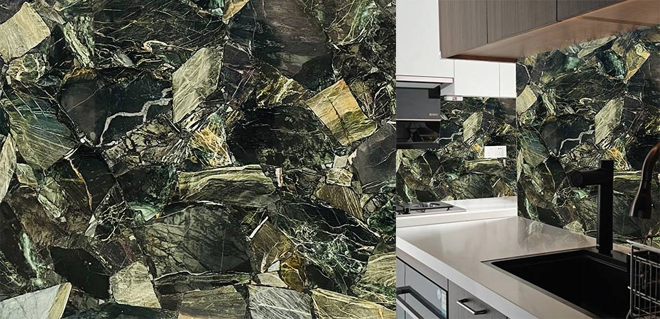 Imperial Green Quartzite in Kitchen