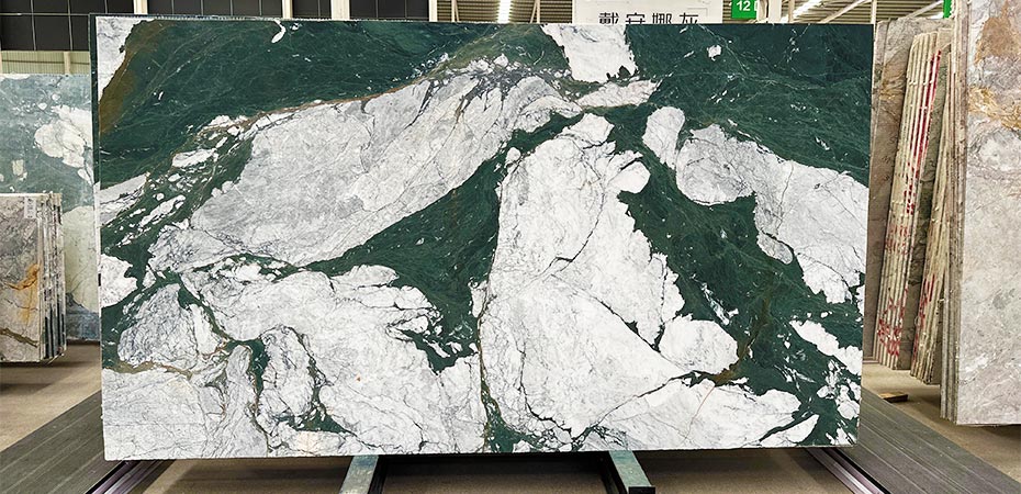 Panda Green marble slabs