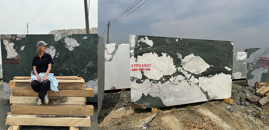 Panda Green marble blocks
