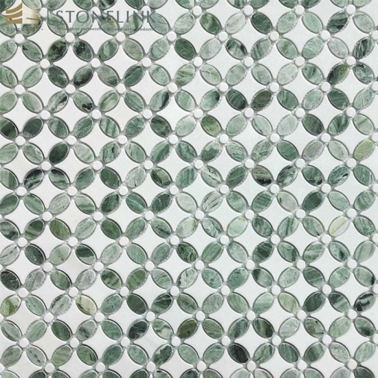 Raggio Verde flower marble mosaic