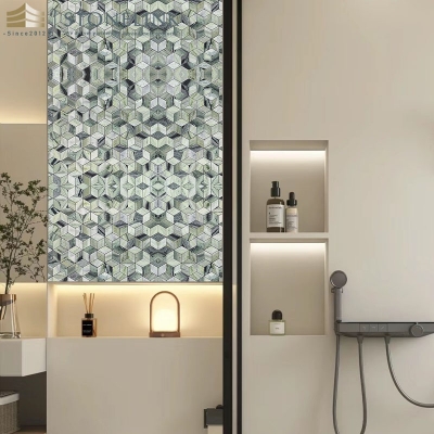 Raggio Verde diamond marble mosaic