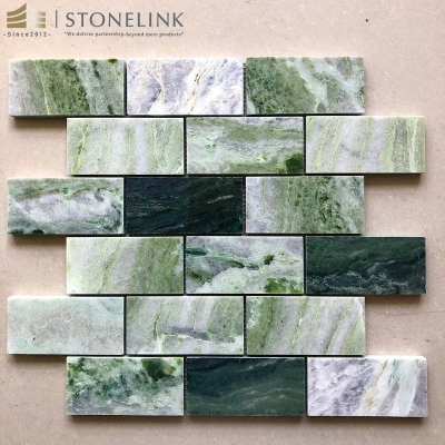 Raggio Verde brick marble mosaic