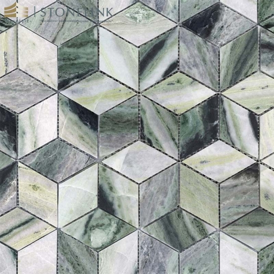 Raggio Verde diamond marble mosaic
