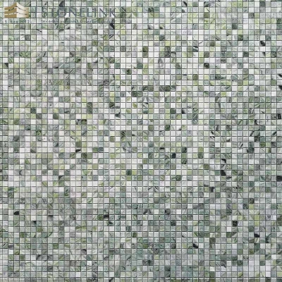 Raggio Verde square marble mosaic