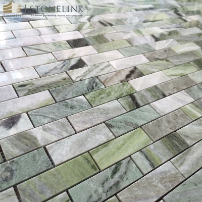 Raggio Verde brick marble mosaic