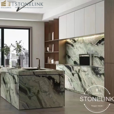 Raggio Verde marble countertop