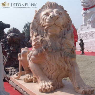 Lion granite sculptures