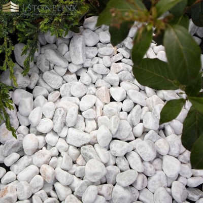 Gardening landscaping white pebble stone