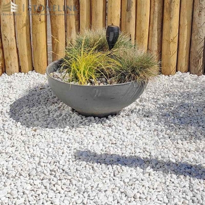 Gardening landscaping white pebble stone