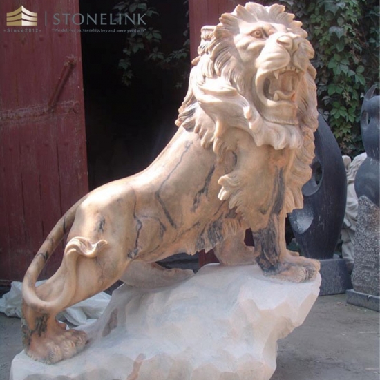 Lion granite sculptures