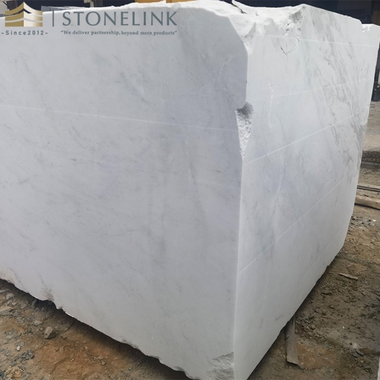 Bianco Oro Bianco Vena white marble block