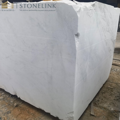 Bianco Oro Bianco Vena white marble block