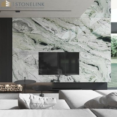 Raggio Verde marble slab