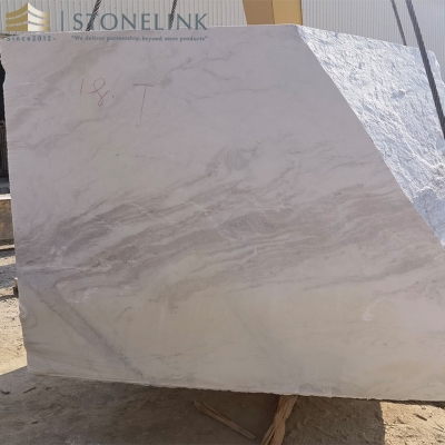 Bianco Oro Bianco Vena white marble block