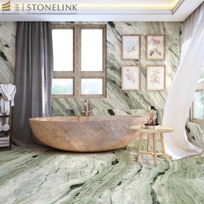 Raggio Verde marble slab