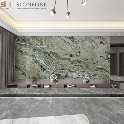 Raggio Verde marble slab