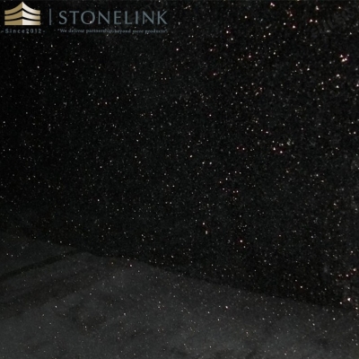 Black galaxy granite slab