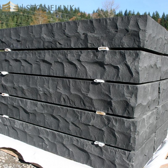 Black basalt paving stone