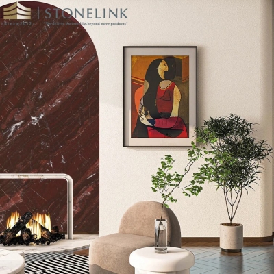 Velvet red quartzite slab