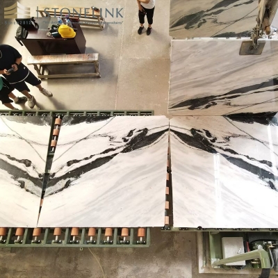 Panda white marble slab