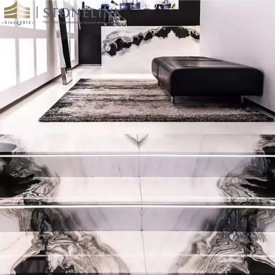Panda white marble slab