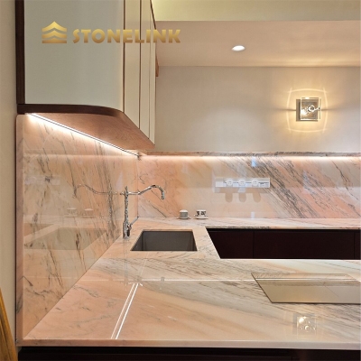 Rosa aurora marble slab