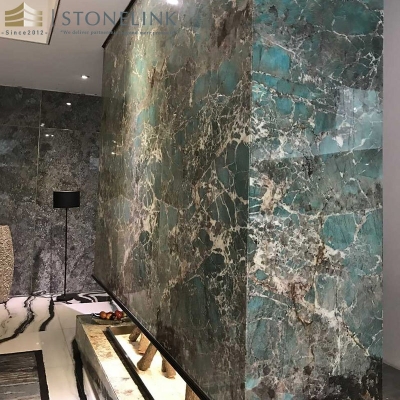 Amazon green quartzite slab