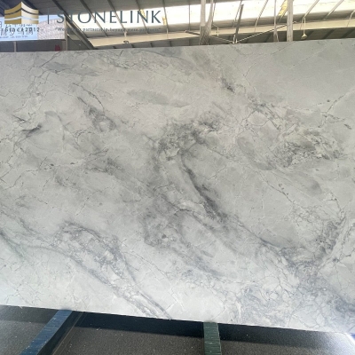 Super White quartzite slab