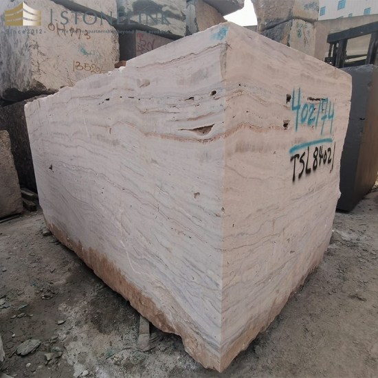 Jurassic White Traonyx travertine block