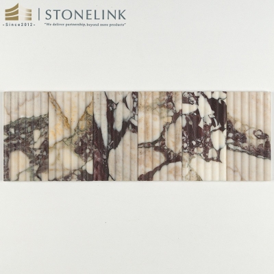 Calacatta Viola marble fluted tile