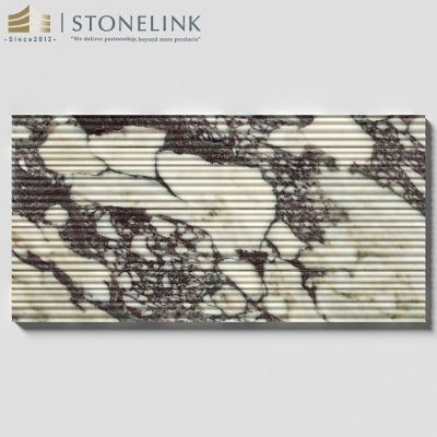 Calacatta Viola marble fluted tile