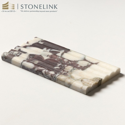 Calacatta Viola marble fluted tile