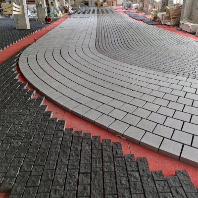 Black grey granite pavers