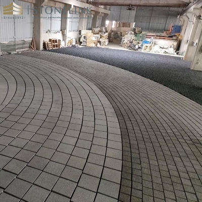Black grey granite pavers
