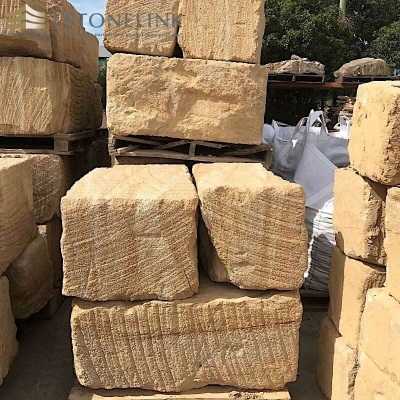 Yellow sandstone block