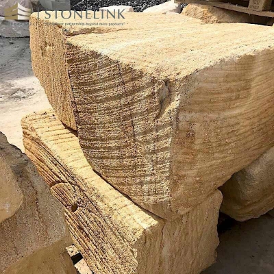 Yellow sandstone block