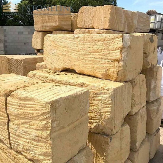Yellow sandstone block