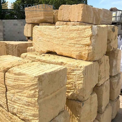 Yellow sandstone block