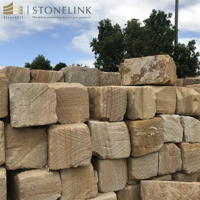 Yellow sandstone block