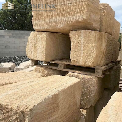 Yellow sandstone block