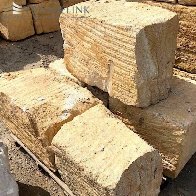 Yellow sandstone block