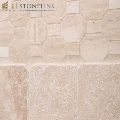 Tumbled limestone tile