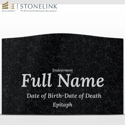Black granite upright headstone